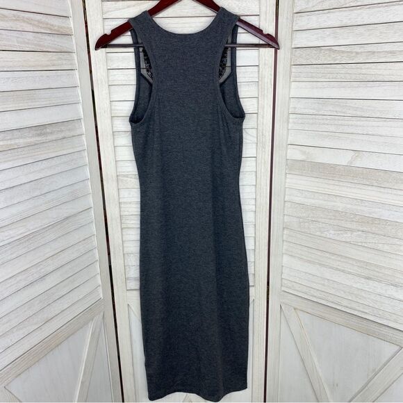 Express Y2K Beaded Neck Racer Back T-shirt Midi Dress Gray Black Small - Picture 8 of 10